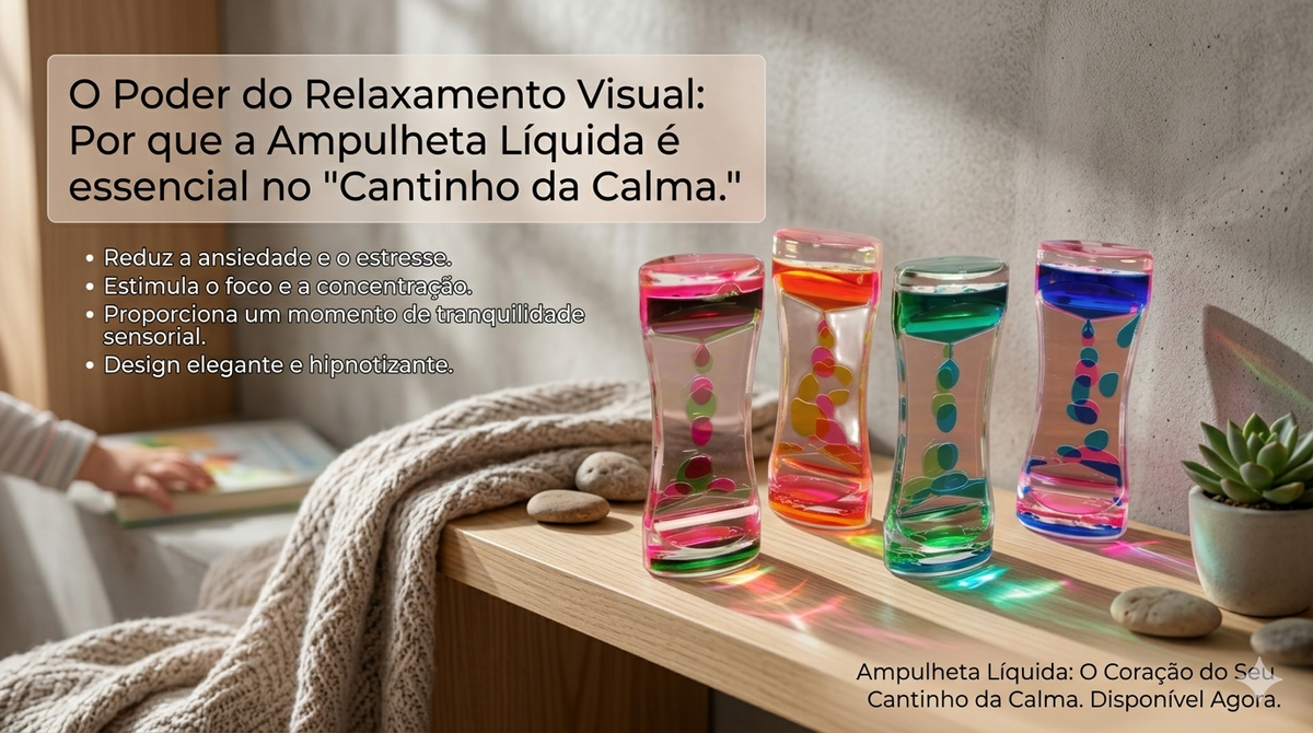 O Poder do Relaxamento Visual: Por que a Ampulheta Líquida é essencial no "Cantinho da Calma
