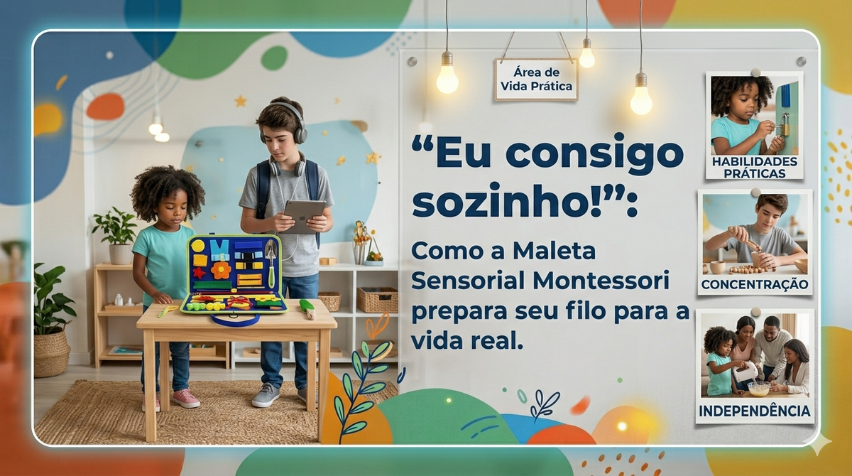 Eu consigo sozinho!": Como a Maleta Sensorial Montessori prepara seu filho para a vida real