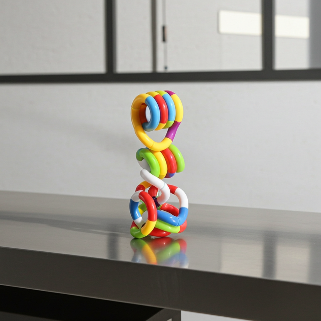 Kit com 3 brinquedos fidget sensoriais Twist Fidget Sensorial da Zem Kids, ideal para foco e coordenação.