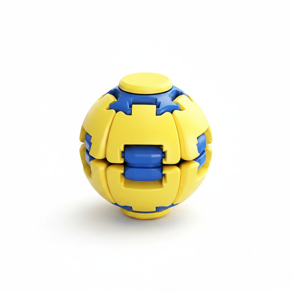 Bola sensorial cinética 3D Gear Ball da Zem Kids, brinquedo antiestresse com espiral para estimular os sentidos.