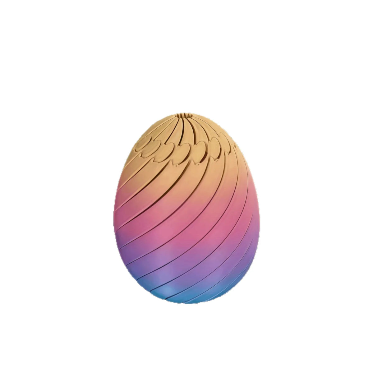 Ovo articulado geométrico 3D da Zem Kids, brinquedo sensorial e anti-estresse na cor dourada silk, ideal para fidgeting e relaxamento.