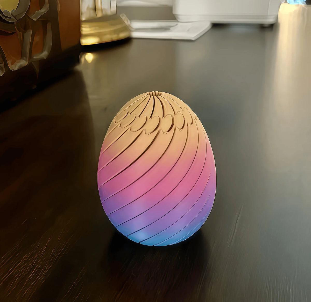 Ovo articulado geométrico 3D da Zem Kids, brinquedo sensorial dourado Silk Gold, com partes móveis para estimular e aliviar o estresse