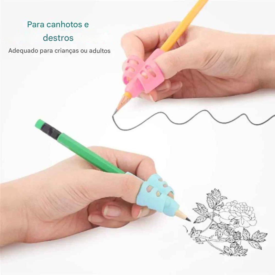 Guia de Escrita Ergonômico Silicone Soft – Kit com 4 Unidades para Correção de Postura e Pinça - Zem Kids