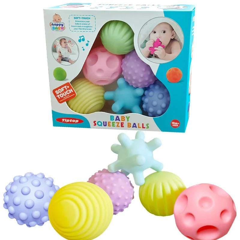 Kit de Bolas Sensoriais Táteis – Conjunto com 6 Texturas para Exploração e Relaxamento - Zem Kids