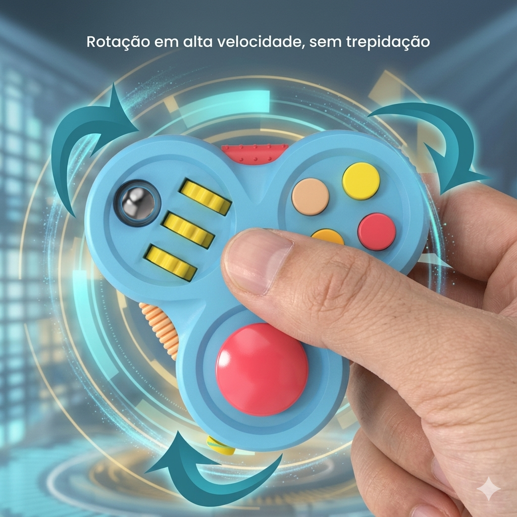 Brinquedo sensorial ZenCube 7-em-1 da Zem Kids para autismo e antiestresse, dispositivo de descompressão portátil preto.