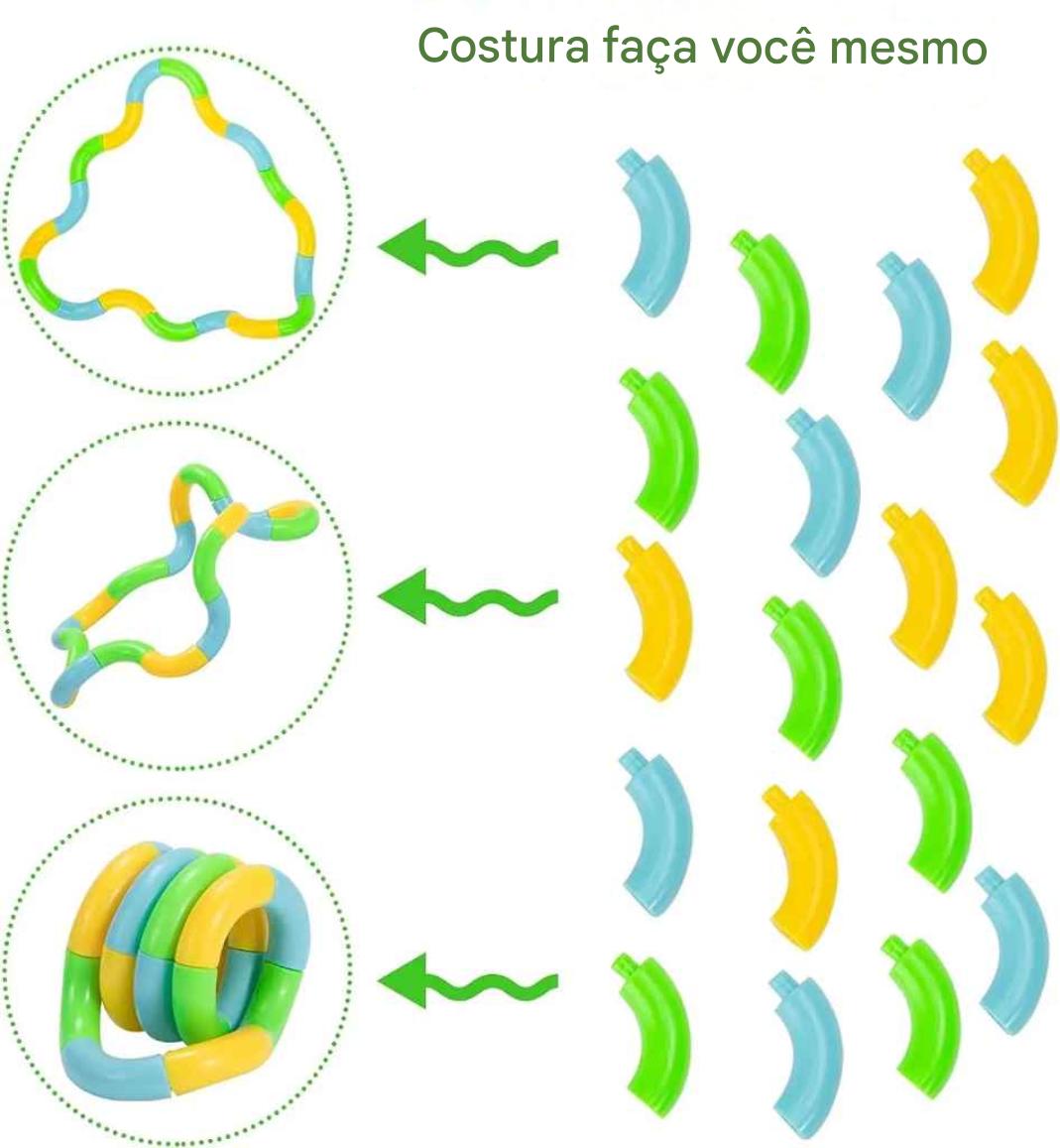 Kit 3 Unidades Twist Fidget Sensorial – Elo Infinito para Foco e Coordenação - Zem Kids