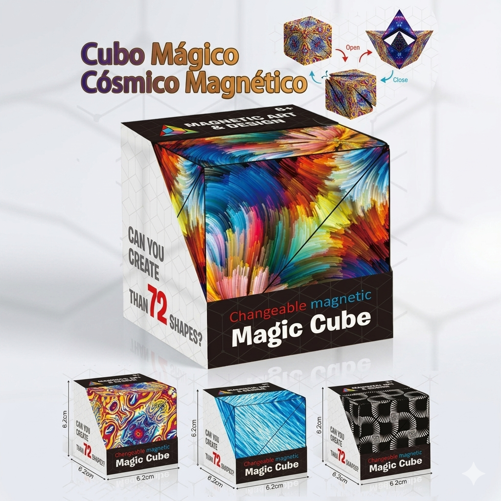 Cubo Mágico Magnético Infinito 3D: Quebra-Cabeça Geométrico e Fidget Toy Anti-estresse