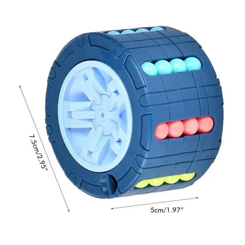 Cubo cilindro 3D mágico da Zem Kids, brinquedo Montessori sensorial com material resistente para manipulação e diversão.