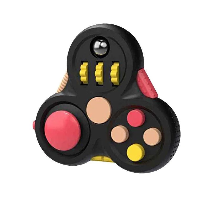 Brinquedo sensorial ZenCube 7-em-1 da Zem Kids, cubo antiestresse com exercícios para dedos e foco sensorial.