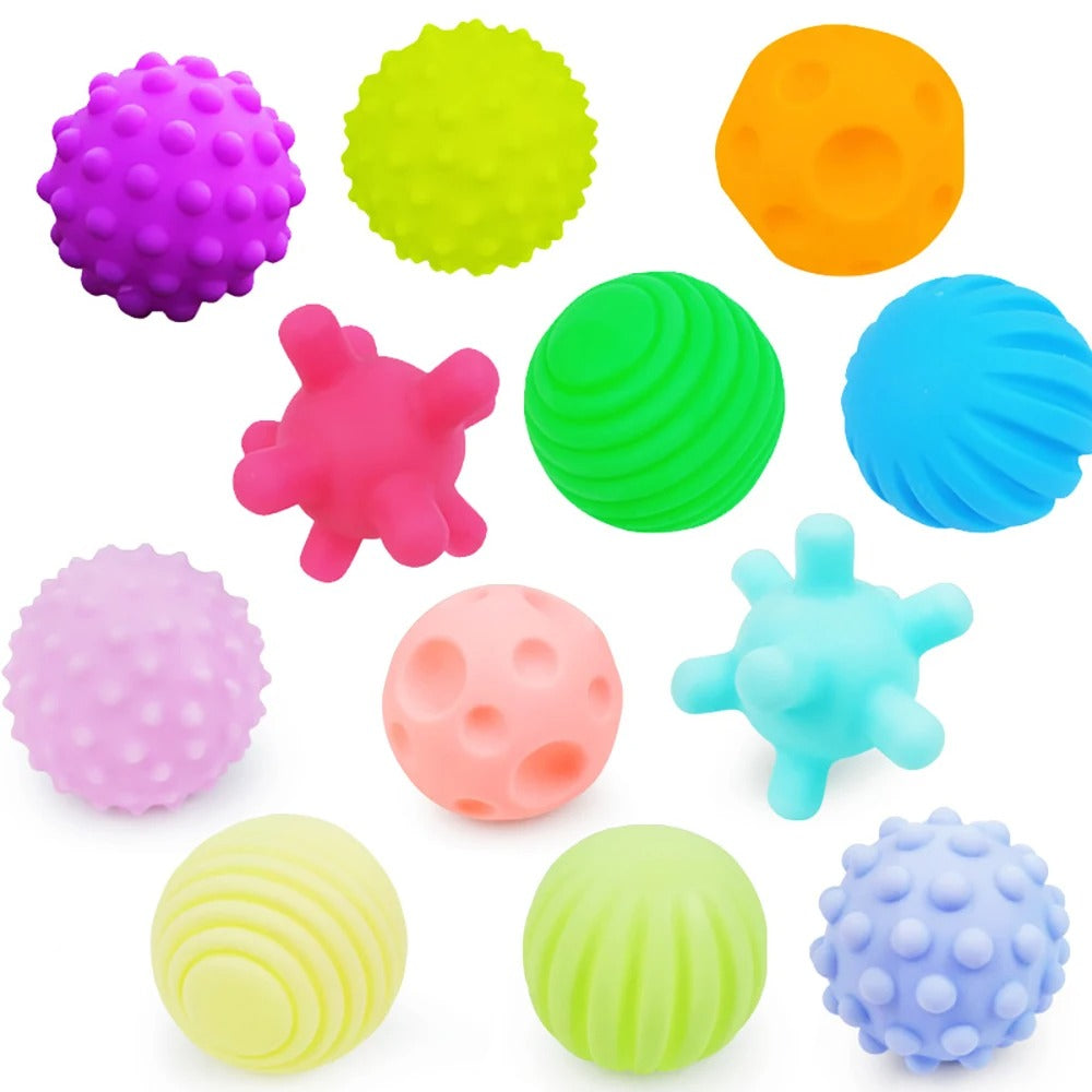 Kit de Bolas Sensoriais Táteis – Conjunto com 6 Texturas para Exploração e Relaxamento - Zem Kids