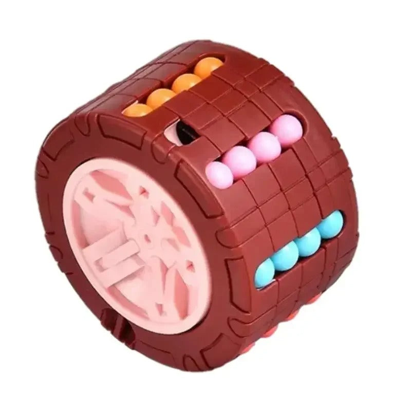 Cubo cilíndrico 3D mágico da Zem Kids, brinquedo Montessori com movimento fluido, fidget e giroscópio sensorial para estímulo sensorial.