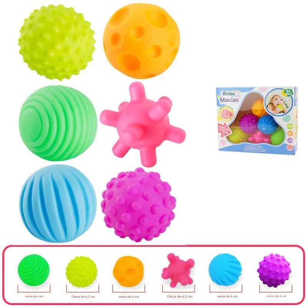 Kit de Bolas Sensoriais Táteis – Conjunto com 6 Texturas para Exploração e Relaxamento - Zem Kids