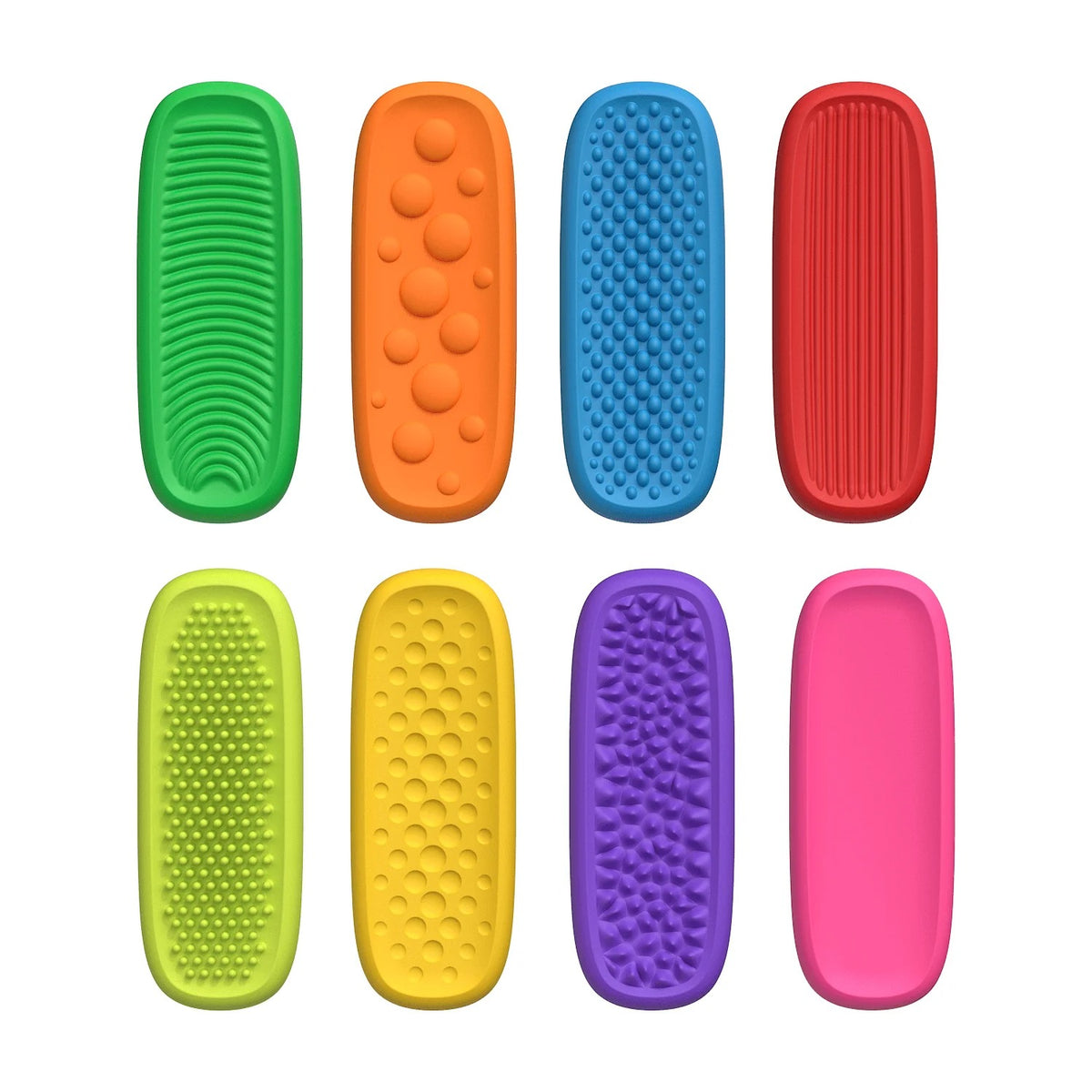Kit com 8 plaquinhas sensoriais de silicone da Zem Kids, adesivos calmantes para autismo e ansiedade, brinquedos sensoriais discretos.