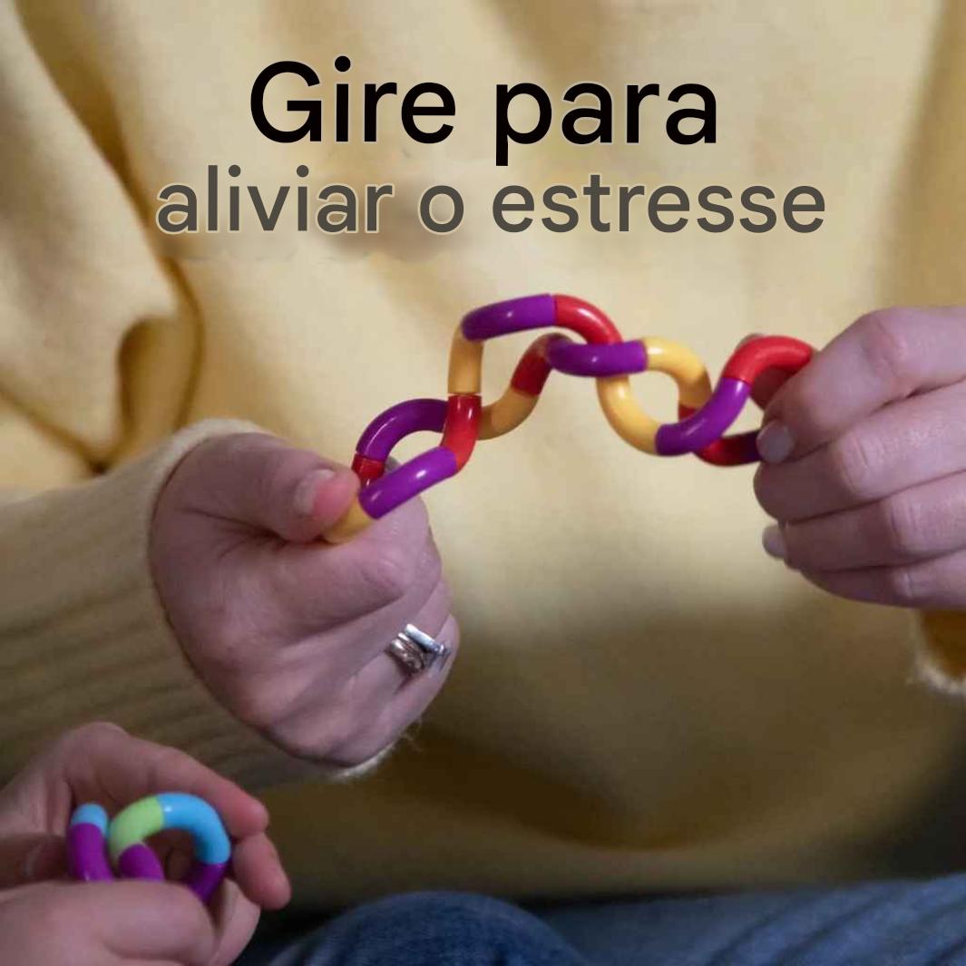 Kit 3 Unidades Twist Fidget Sensorial – Elo Infinito para Foco e Coordenação - Zem Kids