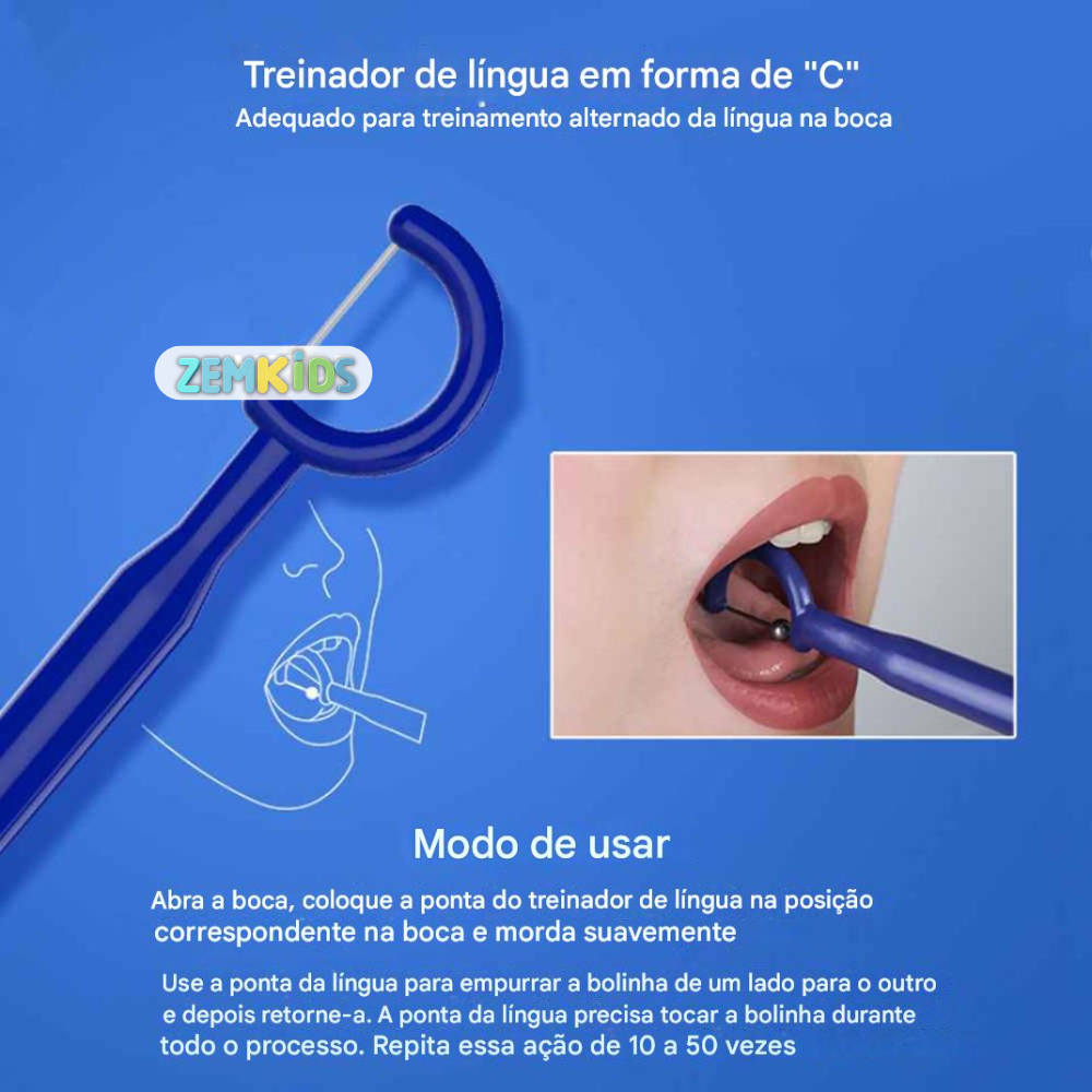 Kit Fonoaudiológico de Treinamento da Língua – Exercitador de Força e Dicção (4 Peças) - Zem Kids
