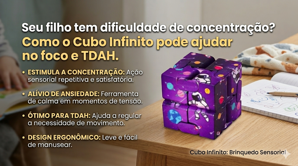 Seu filho tem dificuldade de concentração? Como o Cubo Infinito pode ajudar no foco e TDAH