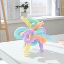 Kit de tubos sensoriais Zem Kids com 4 unidades, tubos de esticar e conectar para estímulo sensorial e desenvolvimento infantil.
