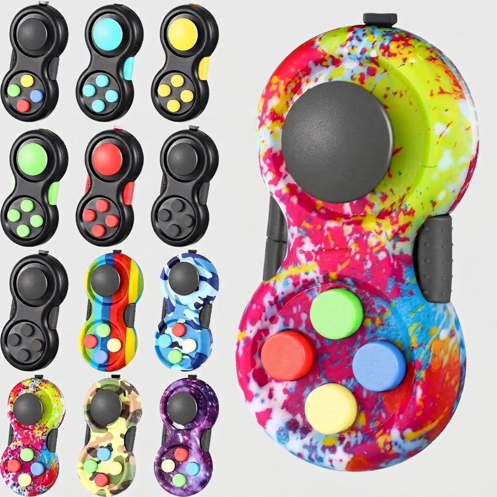 Controle Fidget Pad Retrô 8 Funções - Brinquedo Sensorial Antiestresse e Foco Zemkids