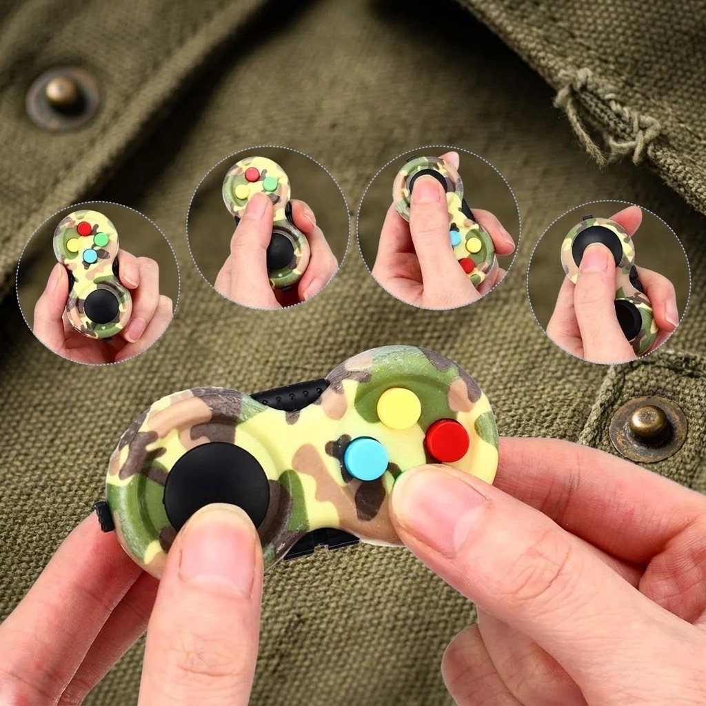 Controle Fidget Pad Retrô 8 Funções - Brinquedo Sensorial Antiestresse e Foco Zemkids