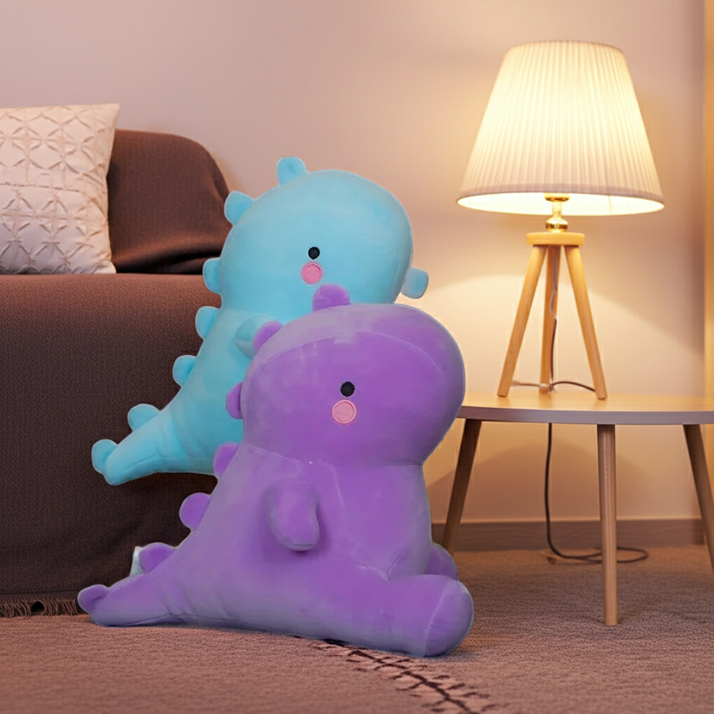 Dinossauro Squishy Ultra Macio de 50cm, brinquedo de pelúcia da Zem Kids para alívio da ansiedade e conforto.