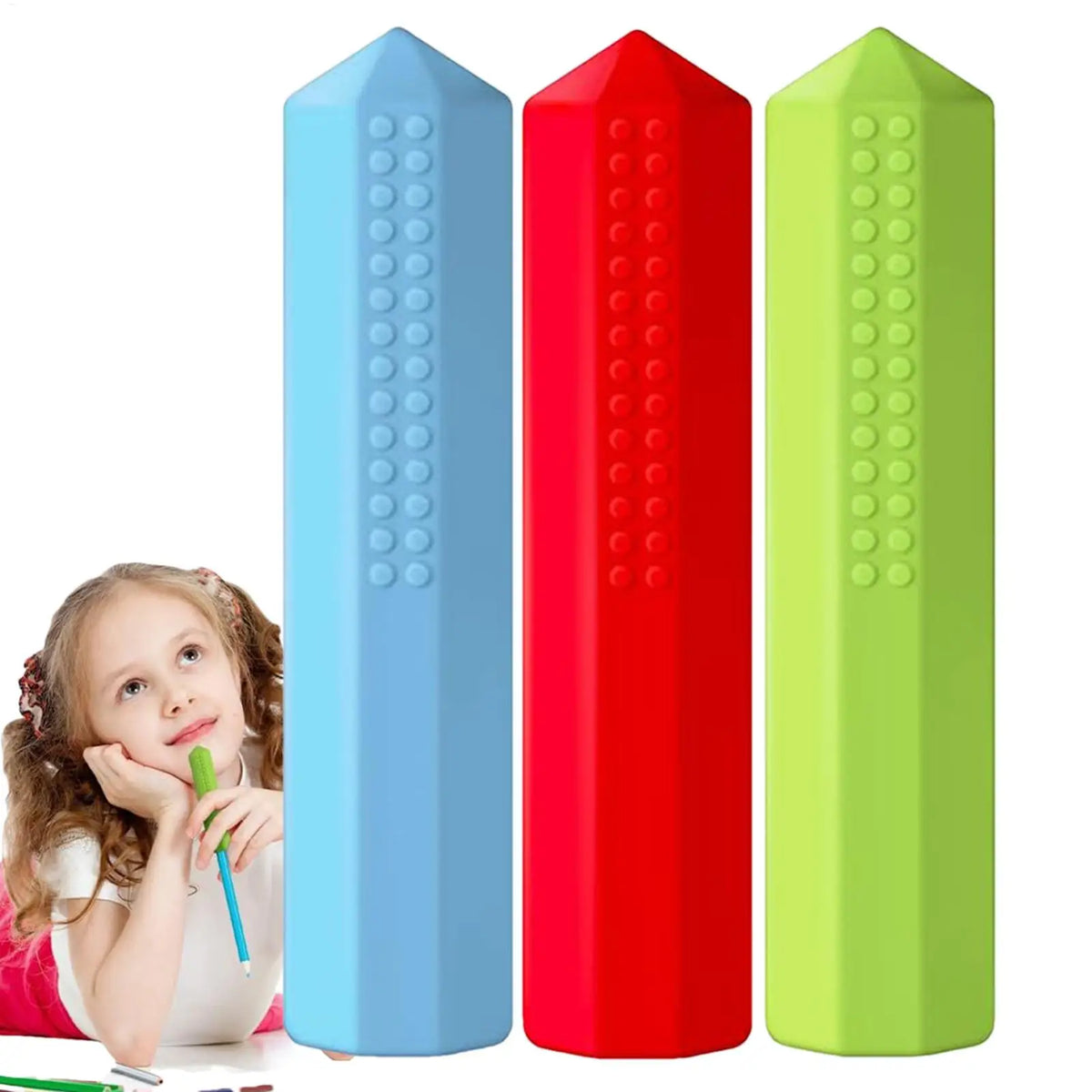 Capas Sensoriais Cristal para Lápis – Kit com 3 Unidades para Foco e Autorregulação - Zem Kids