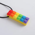Colar Mordedor Sensorial em Silicone - Bloco Regulador para Autismo, TDAH e Ansiedade