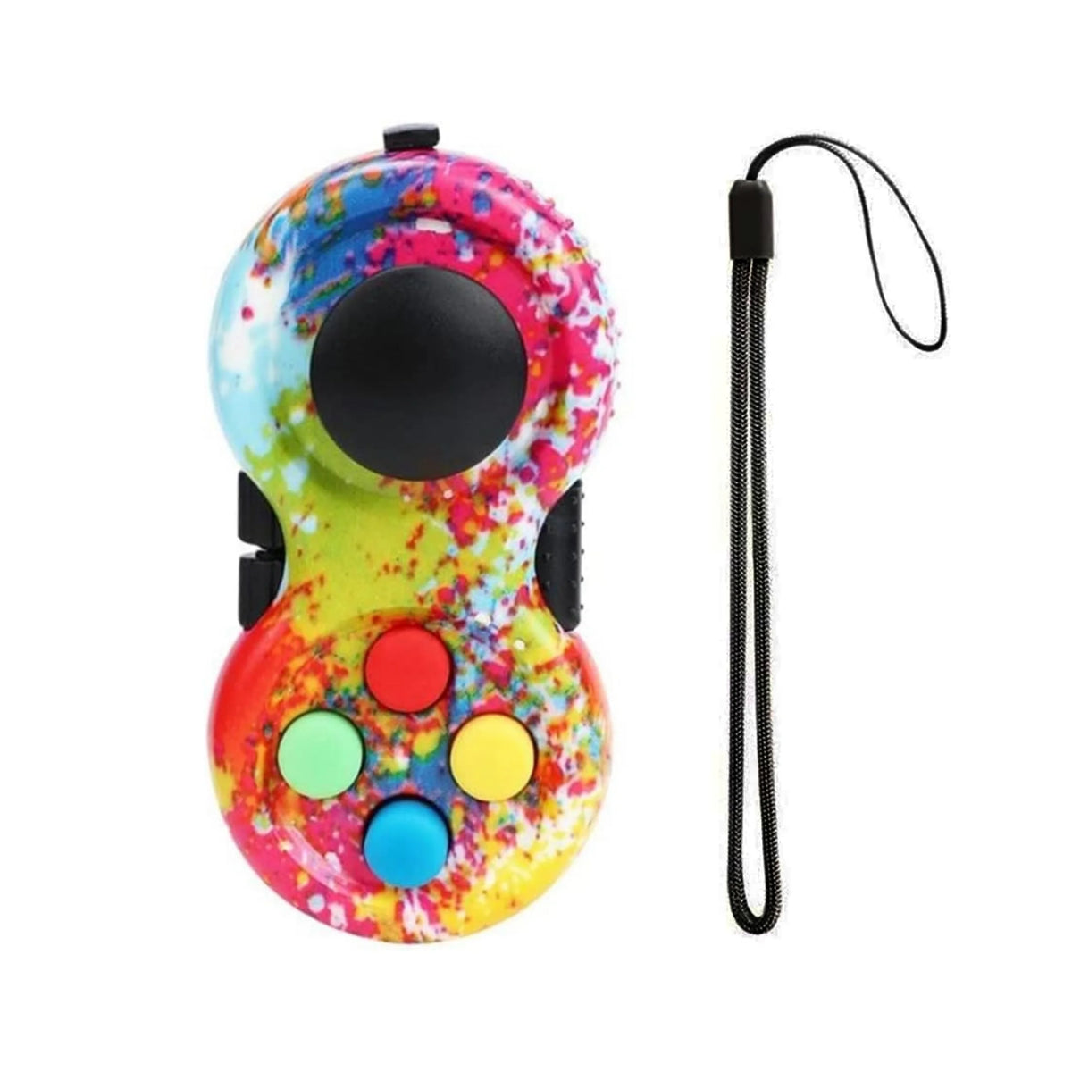 Controle Fidget Pad Retrô Zemkids com 8 funções, brinquedo sensorial antiestresse e para melhorar o foco, em cores vibrantes.