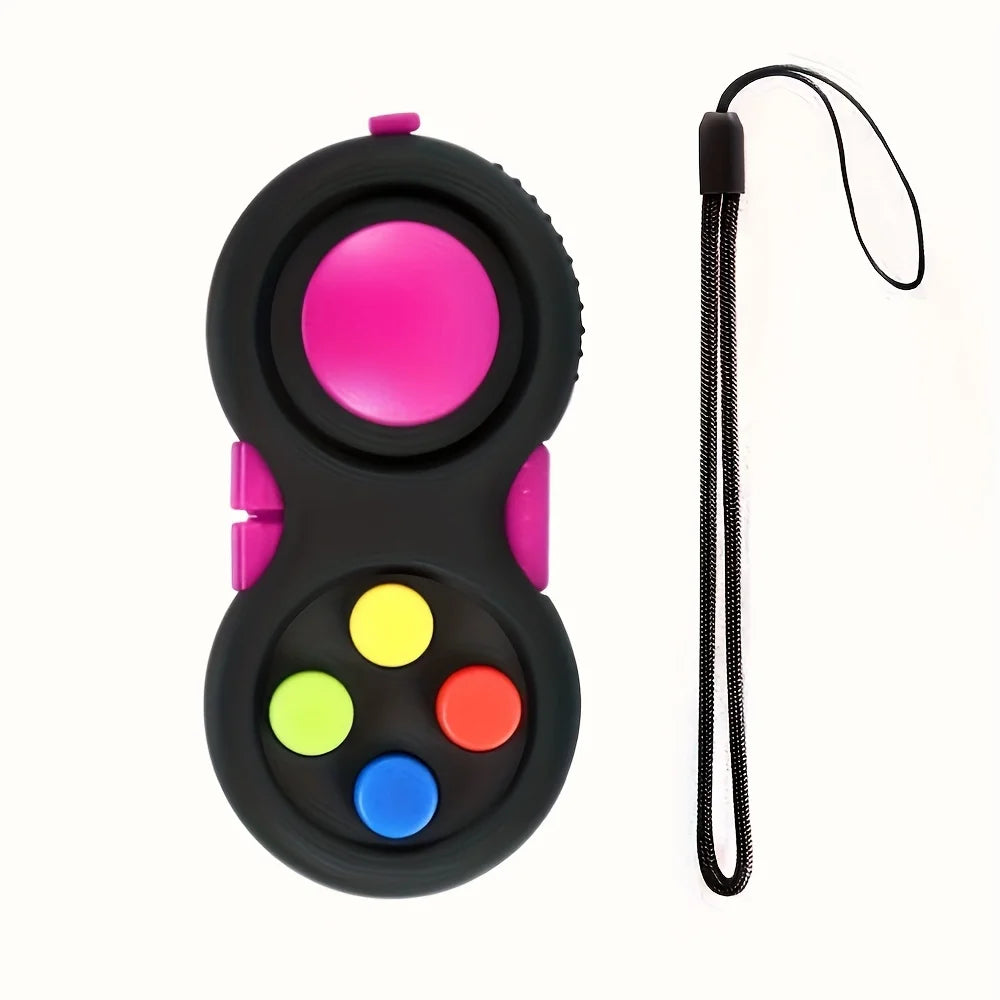 Controle Fidget Pad Retrô Zemkids com 8 funções, brinquedo sensorial antiestresse para foco e relaxamento.