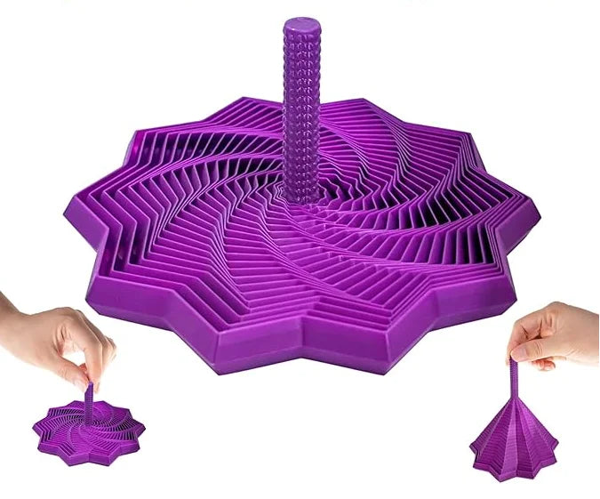 Brinquedo sensorial Estrela Sensorial 3D Hexa-Flow da Zem Kids, girador expansível anti-estresse com cores vibrantes.