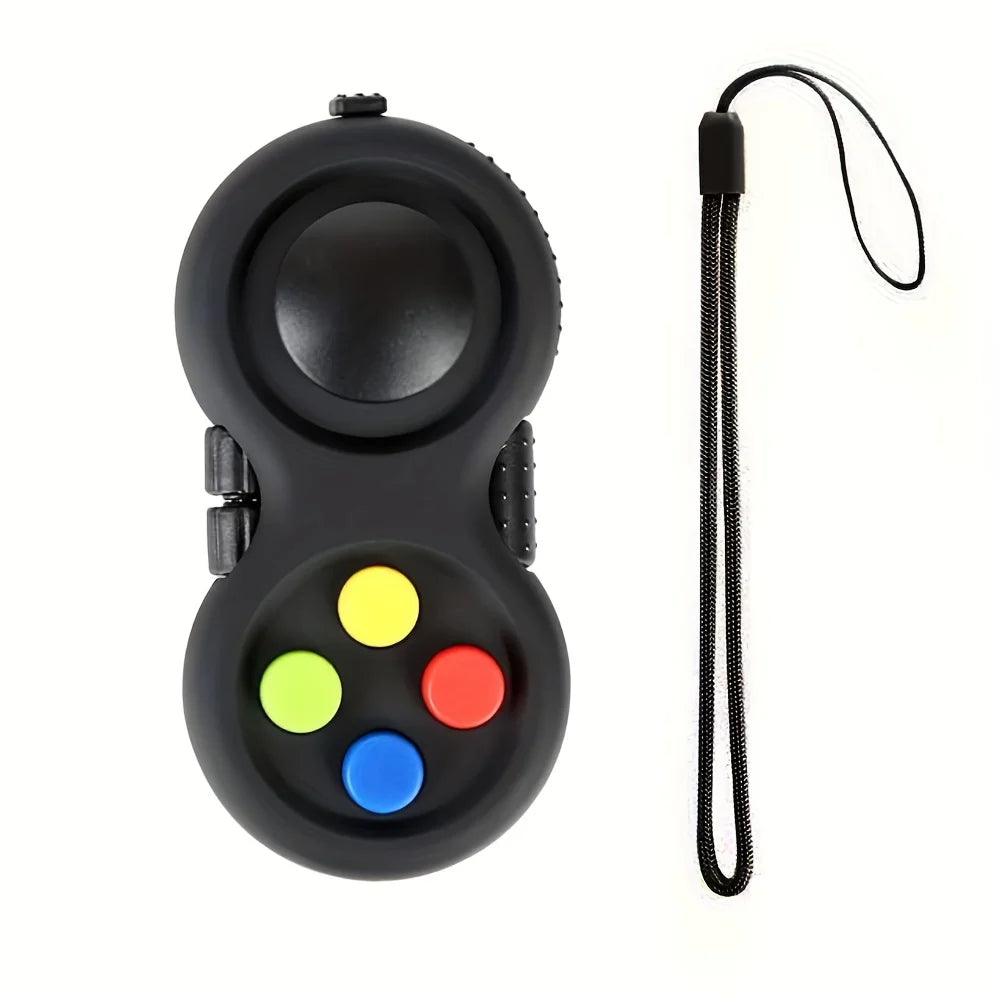 Controle Fidget Pad Retrô Zemkids, brinquedo sensorial antiestresse com 8 funções para foco e relaxamento.