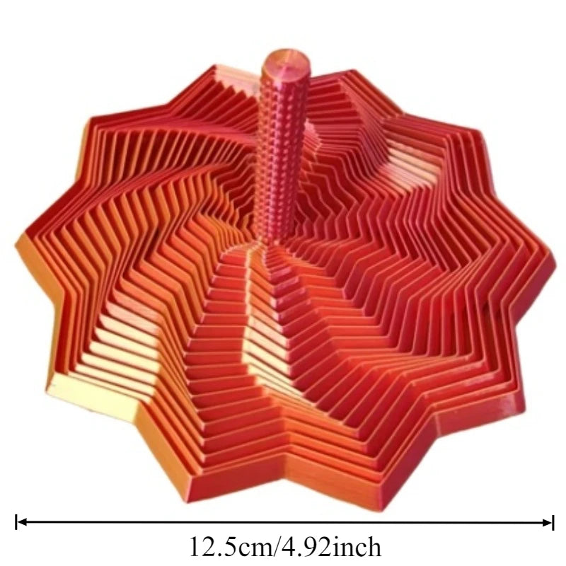 Brinquedo sensorial Estrela Sensorial 3D Hexa-Flow da Zem Kids, girador expansível anti-estresse, com cores vibrantes e textura macia.