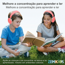 Fone abafador de ruído infantil Zem Kids para autismo e TDAH, proteção auditiva sensorial para crianças, cor azul.