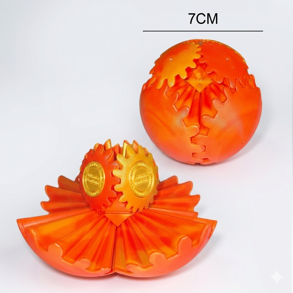 Bola de Engrenagem 3D Articulada: Fidget Toy Giratório e Anti-estresse