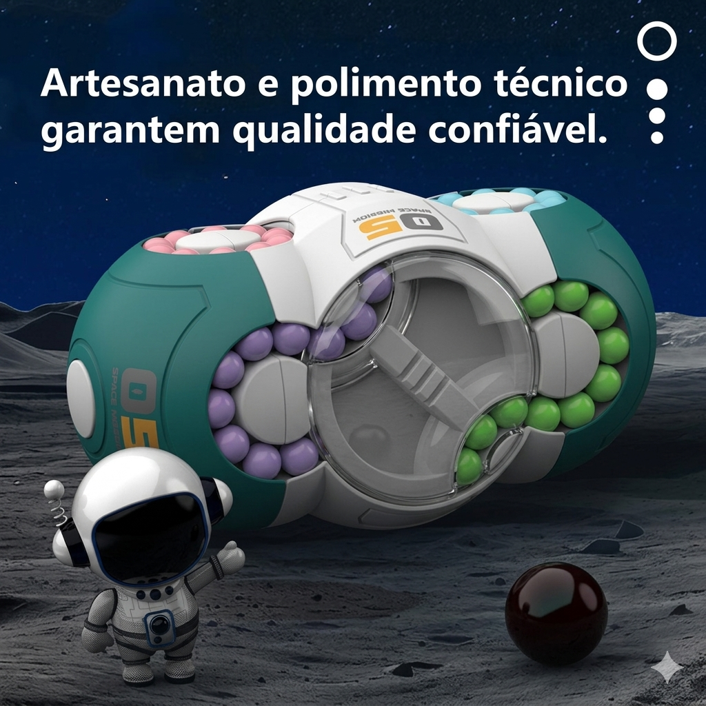 Giroscópio orbital de oito lados Zem Kids, brinquedo sensorial anti-estresse para foco, concentração e alívio da ansiedade.