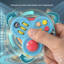Brinquedo sensorial ZenCube 7-em-1 da Zem Kids para autismo e antiestresse, dispositivo de descompressão portátil preto.