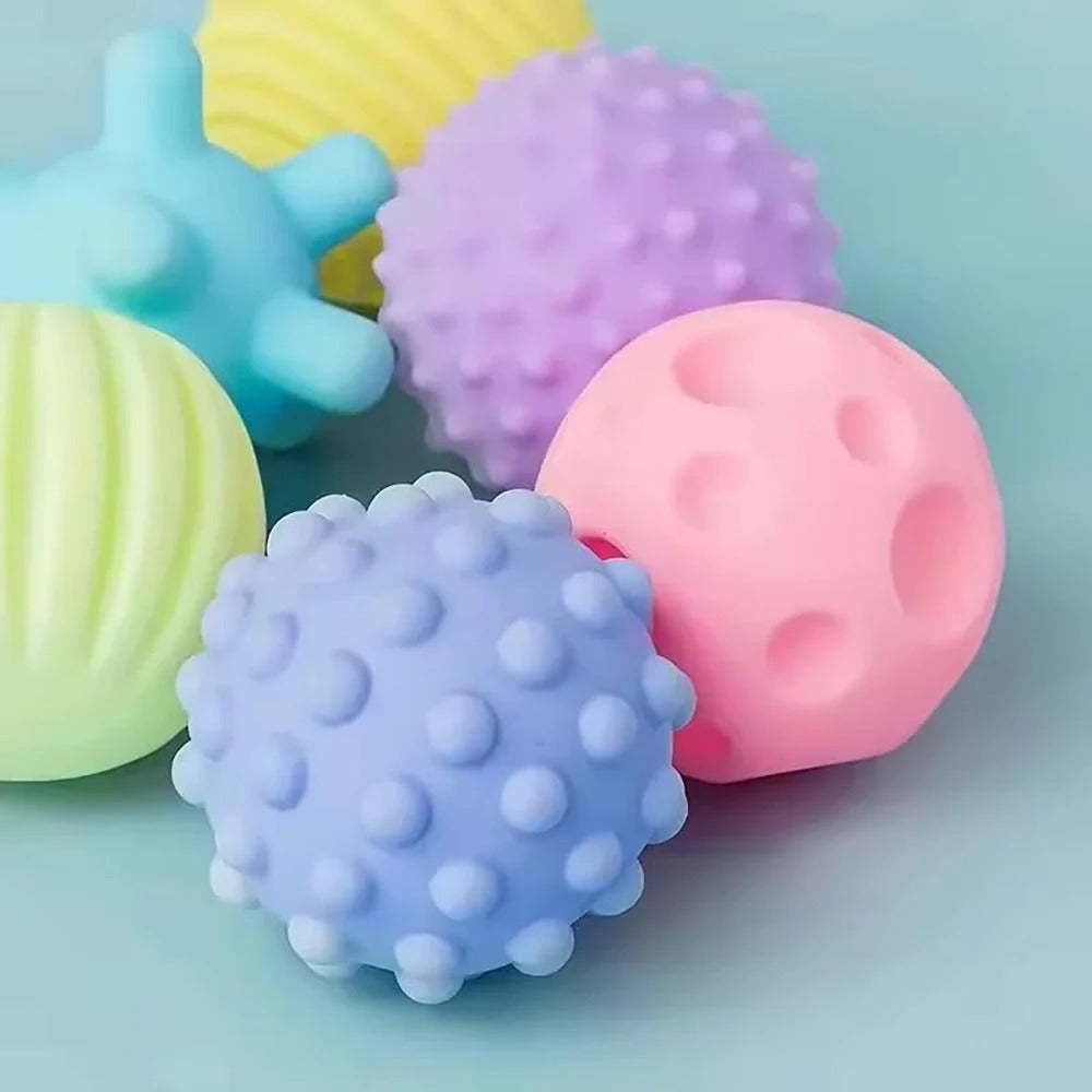 Kit de Bolas Sensoriais Táteis – Conjunto com 6 Texturas para Exploração e Relaxamento - Zem Kids