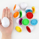 Ovos de Encaixar Montessori - Jogo Sensorial de Cores e Formas (Kit com 12 Peças)
