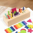 Brinquedo Educacional Montessori 3D - Classificação de Formas e Cores em Madeira