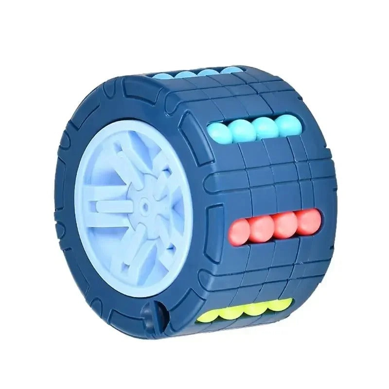 Cubo cilindro 3D mágico da Zem Kids, brinquedo Montessori sensorial com movimento deslizante e design espacial para crianças.