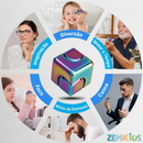 Cubo giroscópio metálico premium Zem Kids, brinquedo sensorial 2 em 1 para foco e alívio do TDAH.