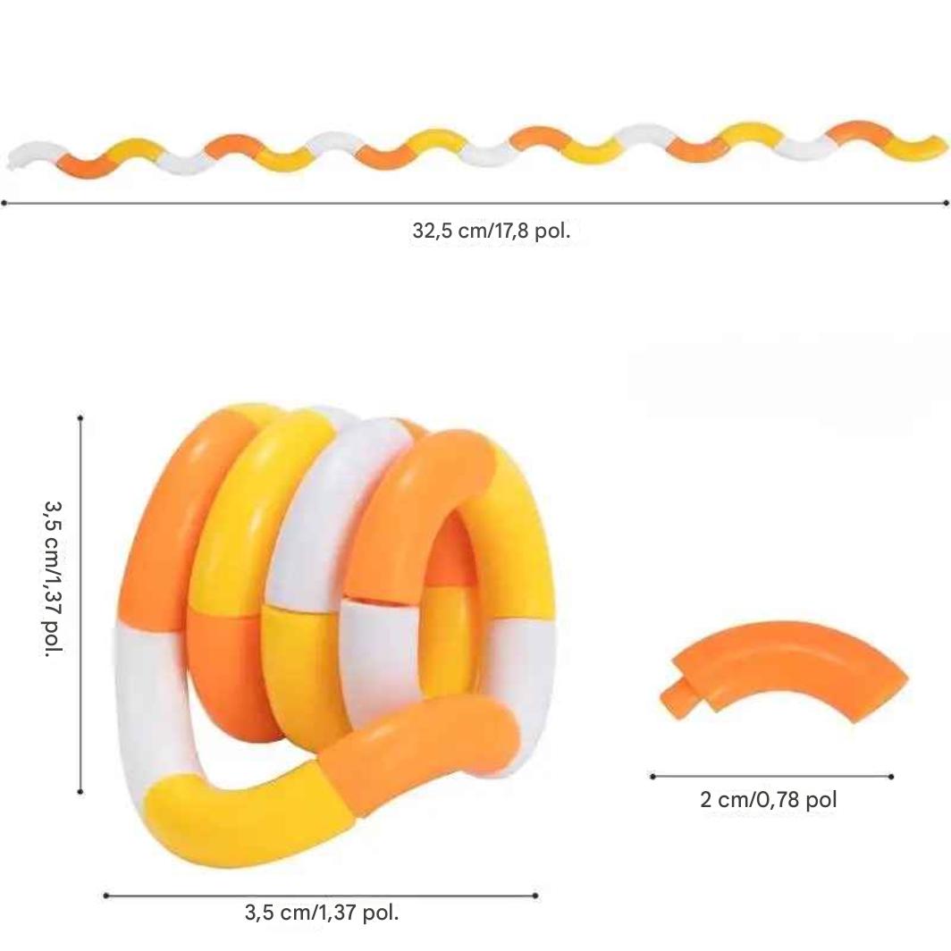 Kit 3 Unidades Twist Fidget Sensorial – Elo Infinito para Foco e Coordenação - Zem Kids