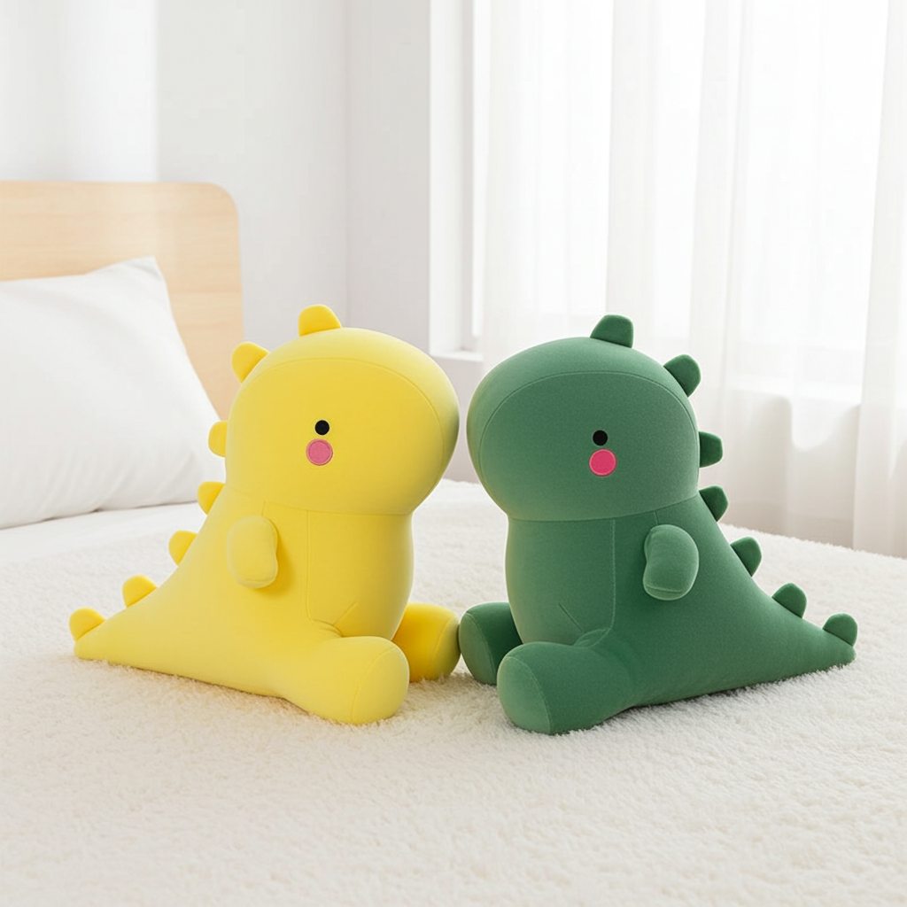 Dinossauro Squishy Zem Kids de pelúcia ultra macio, 50cm, ideal para aliviar ansiedade e conforto sensorial.