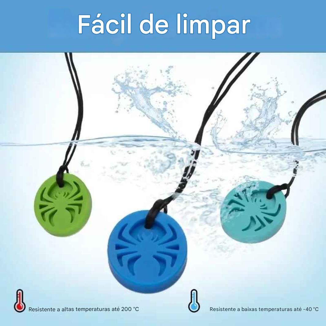 Colar Sensorial Circular Spider – Mordedor de Silicone para Foco e Alívio da Ansiedade - Zem Kids