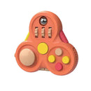 Brinquedo sensorial ZenCube 7-em-1 da Zem Kids com cores laranja, ferramenta antistresse para crianças com autismo.