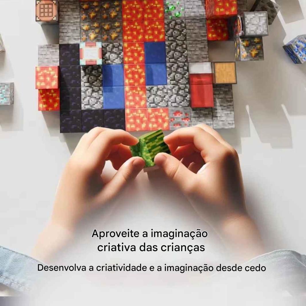 Blocos de Construção Magnéticos 3D – Kit de Engenharia Sensorial com 50 Peças - Zem Kids