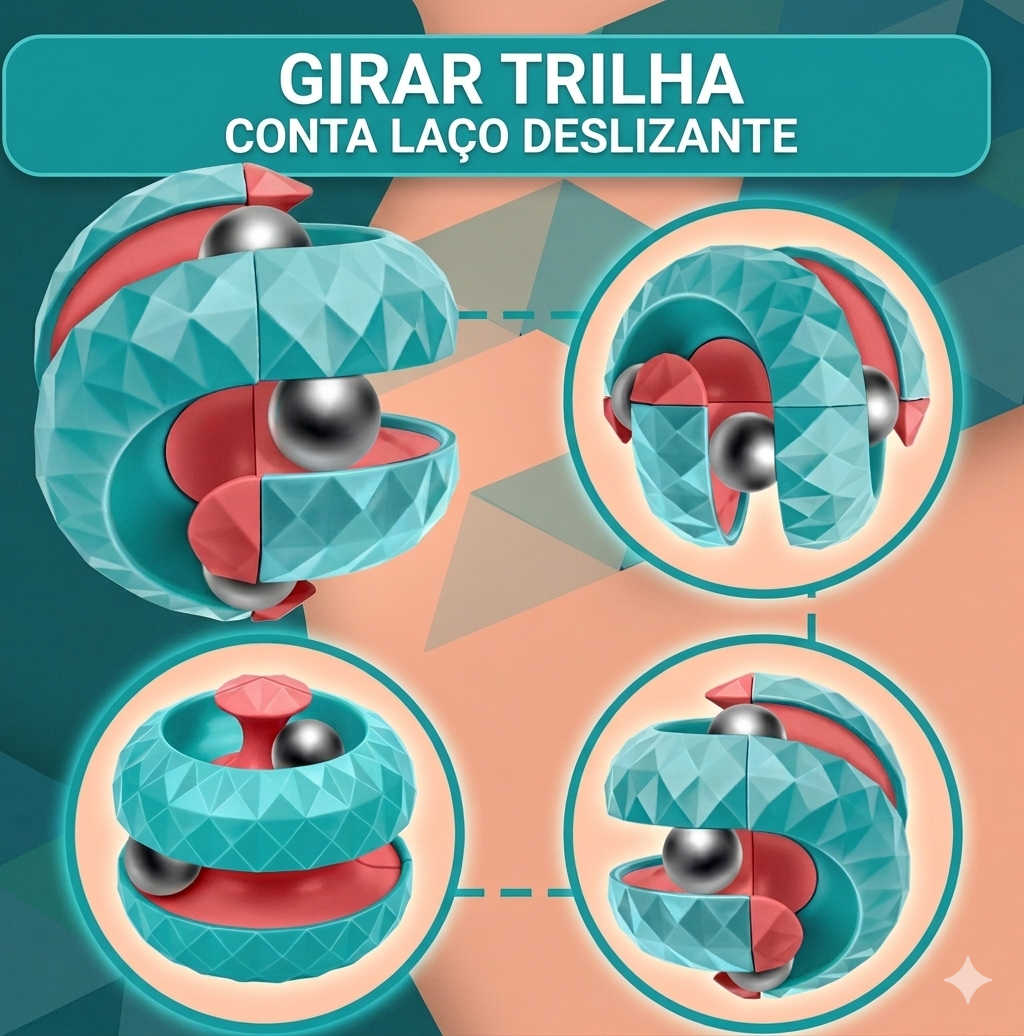 Cubo de Órbita Zem Kids, brinquedo sensorial anti-estresse para crianças, com design colorido e formas que estimulam foco e atenção.
