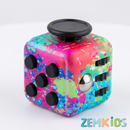 Cubo de Regulação Sensorial ZemKids, brinquedo antiestresse com botões e rodas, ideal para estímulo sensorial e alívio do estresse.