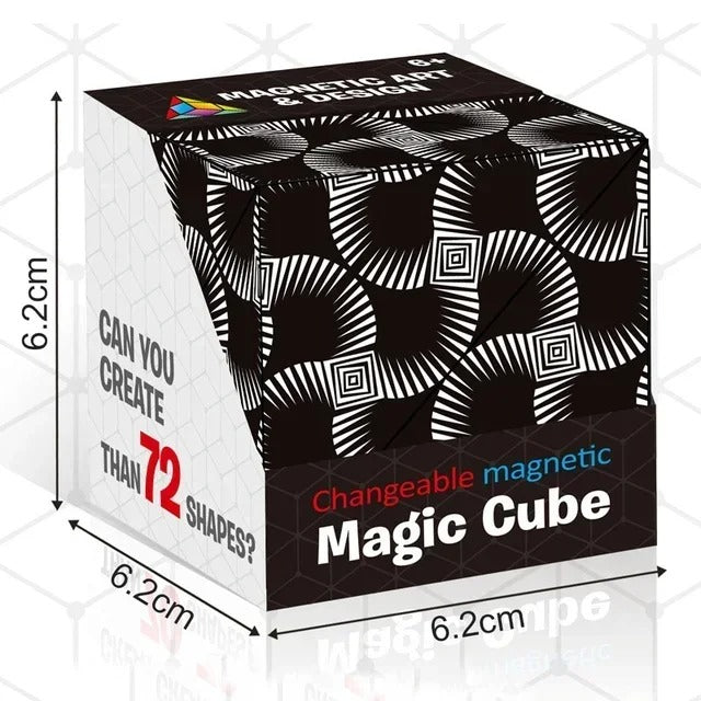 Cubo Mágico Magnético Infinito 3D: Quebra-Cabeça Geométrico e Fidget Toy Anti-estresse