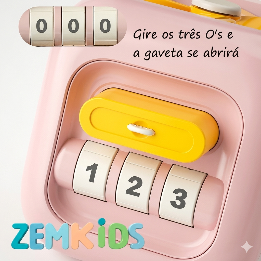 Cubo sensorial Montessori 6 em 1 da Zem Kids, brinquedo educativo portátil para habilidades motoras e desenvolvimento infantil.