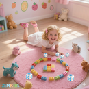 Cubo de regulação sensorial ZemKids, brinquedo antiestresse com botões, rolos e texturas coloridas para estímulo sensorial.